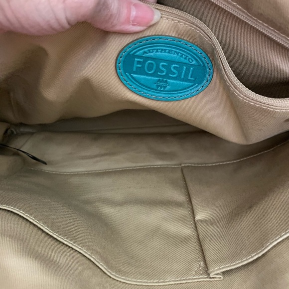 FOSSIL Turquoise Leather Tote - Picture 9 of 11